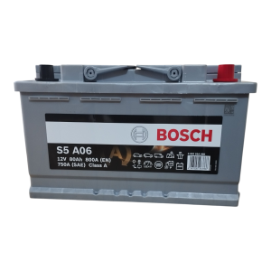 Bosch S5 DIN80 80Ah 800CCA maintenance-free car battery for premium vehicles